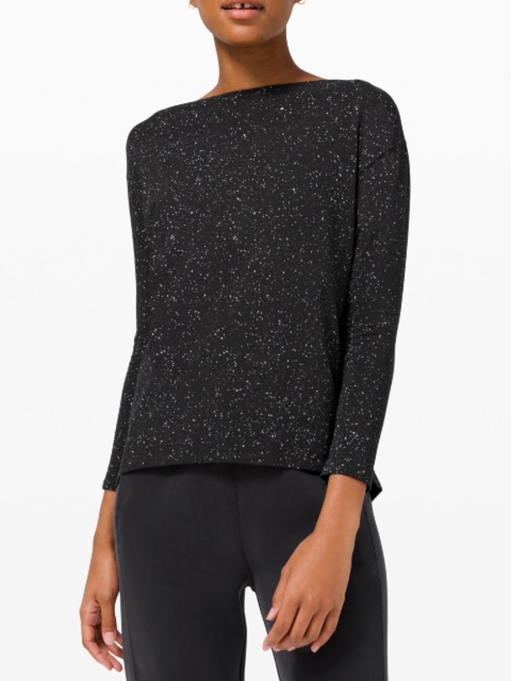 lululemon athletica Black Speckled Long-Sleeve tunic